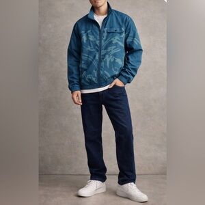 Kappa Lightweight Windbreaker Jacket – Blue Graphic Print, Size L